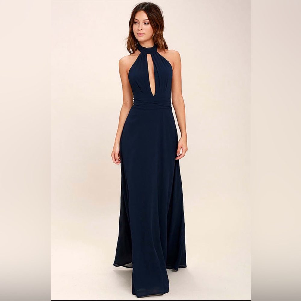 Lulus Navy Blue Maxi Dress
